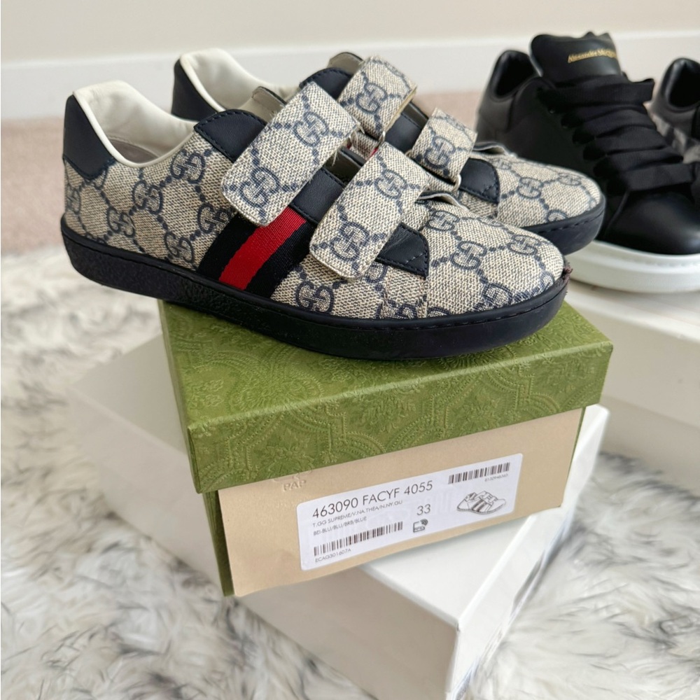 Gucci Kids' Designer Sneakers - Blue and Beige